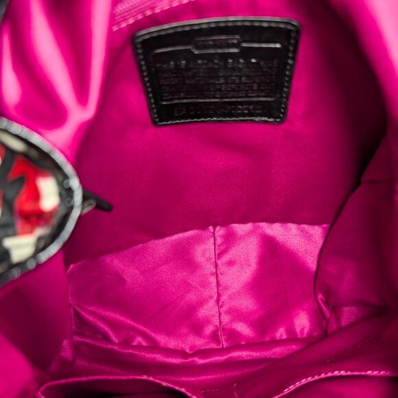 Coach Poppy Daisy Floral Graffiti Nylon Patent Leather Backpack F16582 - Picture 9 of 12